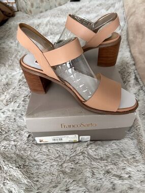 Franco Sarto Women's Nude Block Heel Sandals